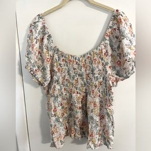 LUQ Phoebe Puff Sleeve Top Floral
